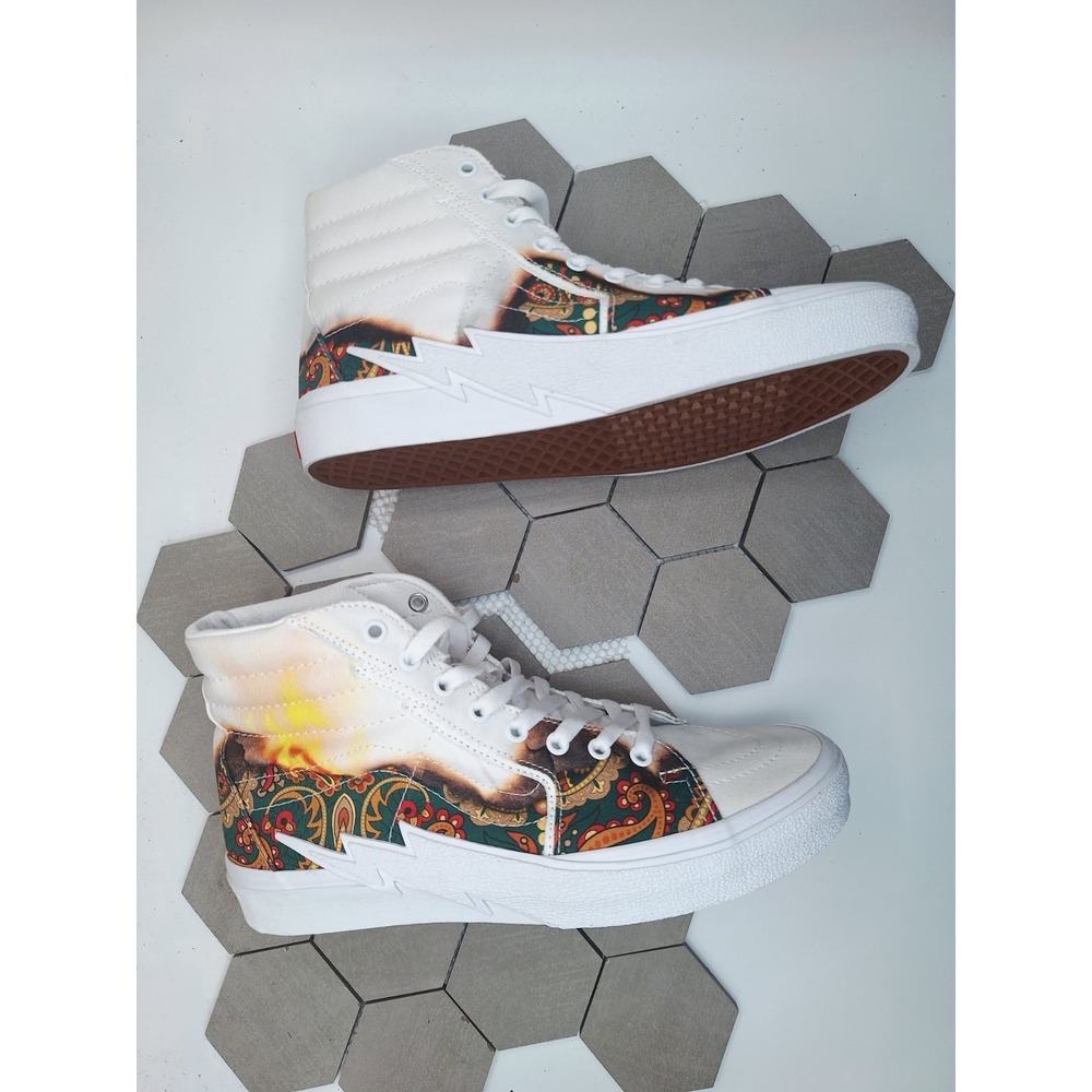 Vans Sk8-Hi Bolt Big Reveal Taos White Volcano Graphic Tan Men's‎ Sz 10 Rare - Picture 10 of 11